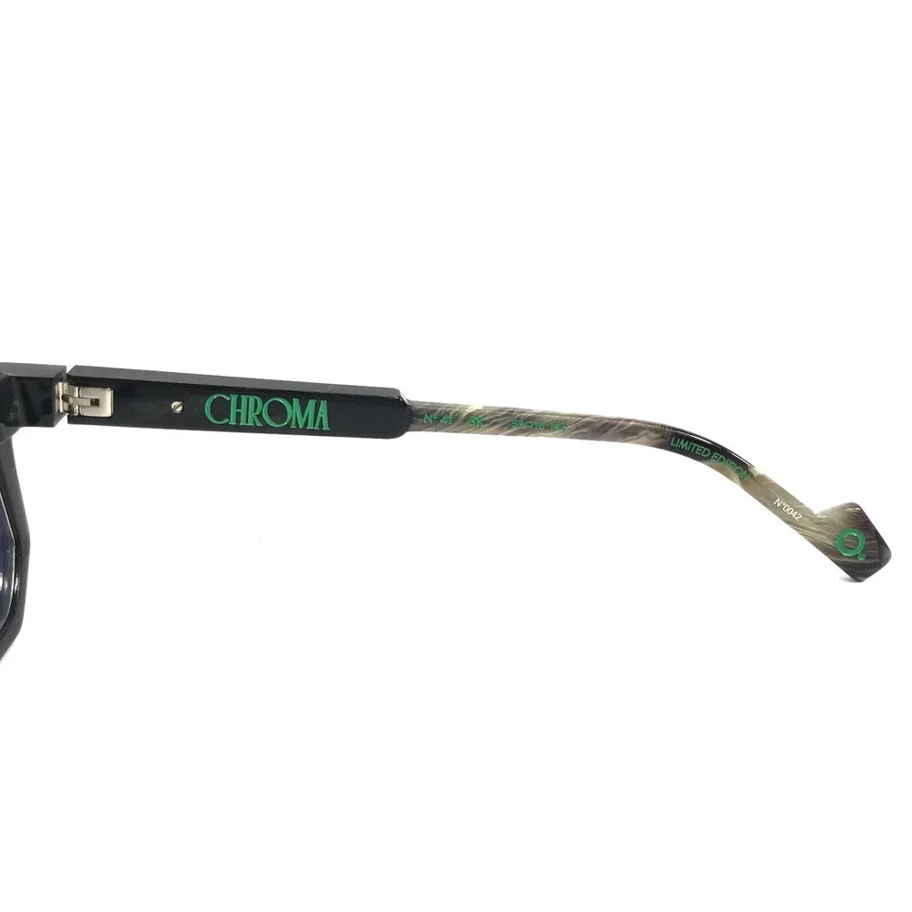 Etnia Barcelona Eyeglasses Frames CHROMA N41 BK Black Gray Horn Thick 53-16-142